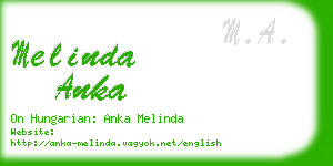 melinda anka business card